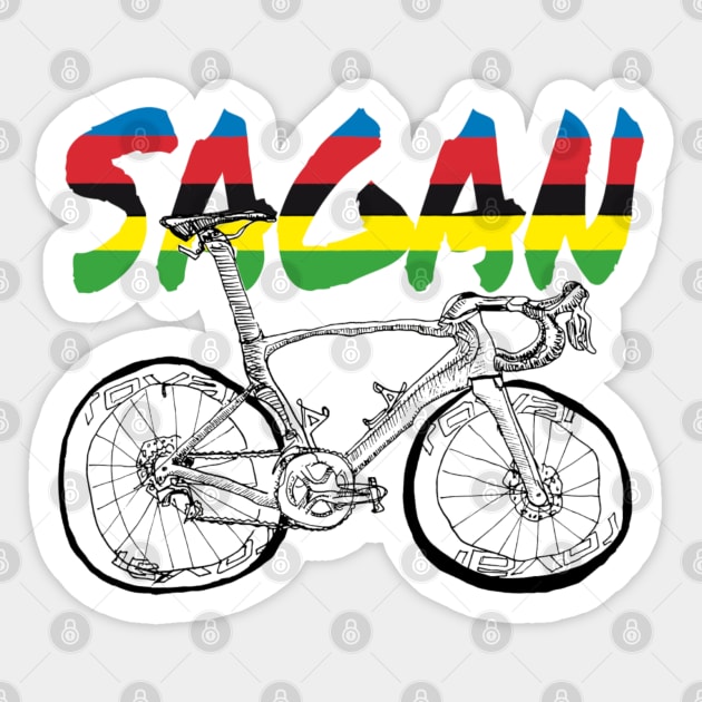 S-Works Sagan Rainbow Jersey Bicycle Drawing Sticker by eVrydayART